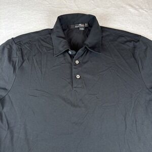RLX Ralph Lauren L BLK Polo Short Sleeve Shirt Wicking Performance Golf Stretch
